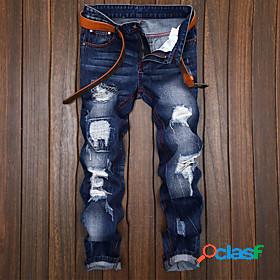 Mens Vintage Streetwear Pocket Patchwork Jeans Chinos Full