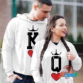 Mens Womens Couples Heart Letter Hoodie Sweatshirt Front