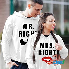 Mens Womens Couples Text Lip Print Hoodie Sweatshirt Front