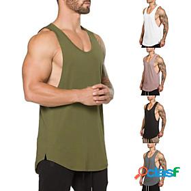 Mens Yoga Top Crewneck Summer Solid Color Gray khaki Yoga