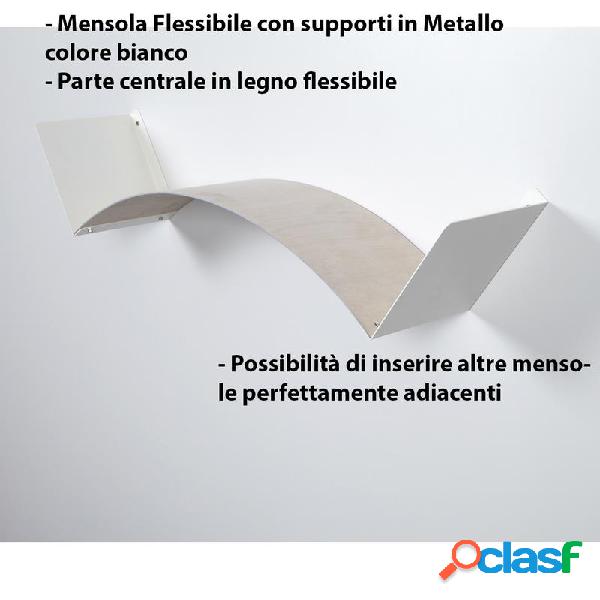 Mensola Flessibile FLEXA in Legno L74.5xP20 supporti in
