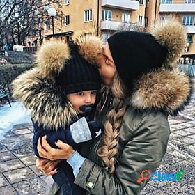 Mommy and Me Hats Daily Solid Color White Black Pink Daily