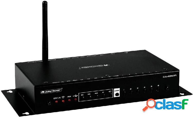 Omnitronic CIA-40WIFI 2.0 Amplificatore Stereo 2x25 W Nero