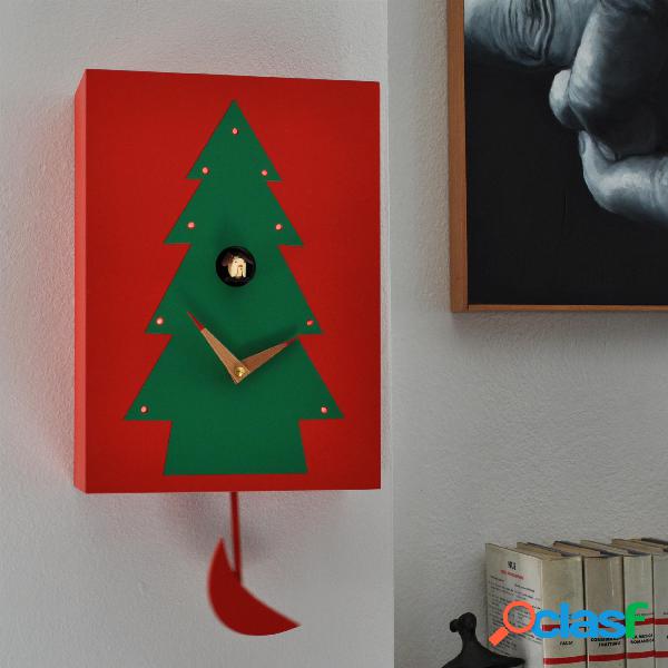 Orologio Cucù con pendolo Natalizio Pineto cassa in MDF