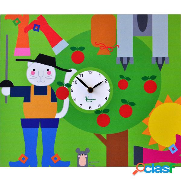 Orologio da parete Puss in Boots stampa su MDF 44xh35 cm per