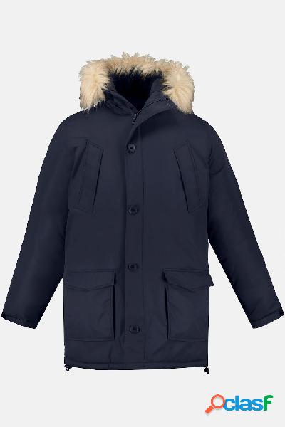 Parka, cappuccio, pelliccia sintetica, tante tasche, fino