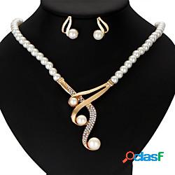 Per donna Perle Set di gioielli Orecchino Collana Y