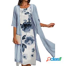 Per donna Vestito tubino Vestito longuette Blu Azzurro