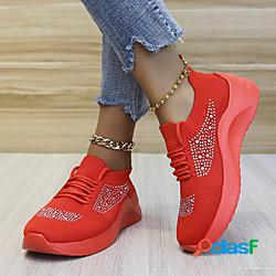 Per donna scarpe da ginnastica Scarpe Flyknit Lacci Zeppa