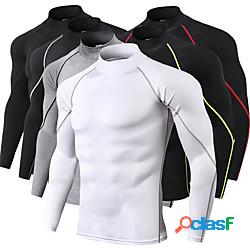 Per uomo Manica lunga Collo alto T-shirt Compressione