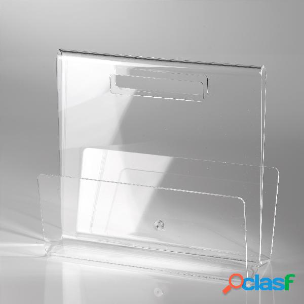 Portariviste TABLOID in plexiglas trasparente 35x17,5x32 h