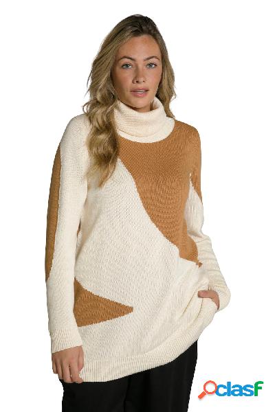 Pullover di cotone biologico con collo alto, maniche lunghe