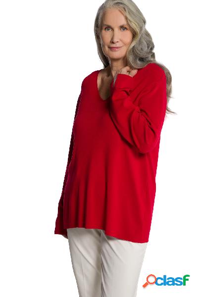 Pullover in morbida maglia fine con scollo a V e maniche