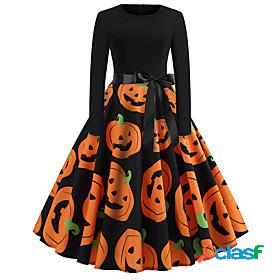 Pumpkin Audrey Hepburn Dress Swing Dress Womens Adults