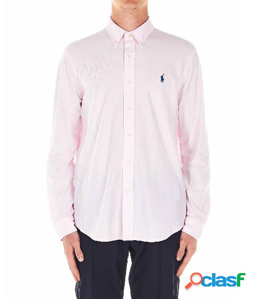 RALPH LAUREN CAMICIA UOMO 710694353004PINKWHITE ROSA