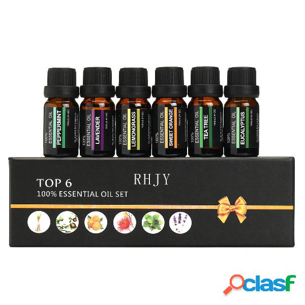 RHJY 6Pcs / Set 10ml Pura Olio Essenziale Aromaterapia