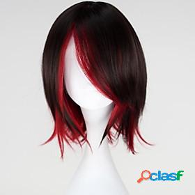 RWBY Ruby Cosplay Wigs Womens 14 inch Heat Resistant Fiber