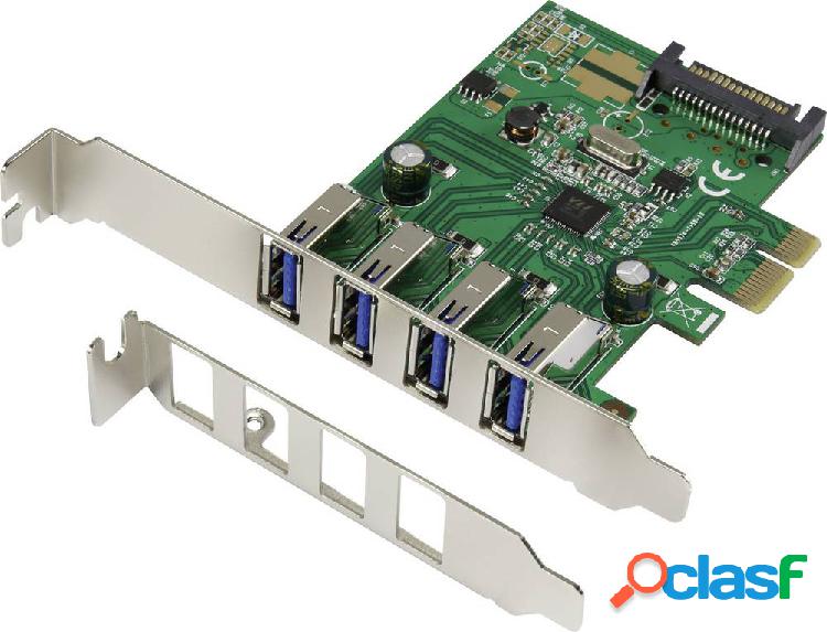 Renkforce 4 Porte Scheda controller USB 3.0 USB-A PCIe