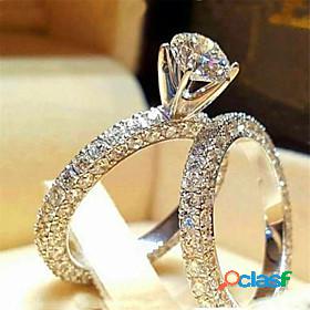 Ring AAA Cubic Zirconia Silver White Platinum Plated Alloy