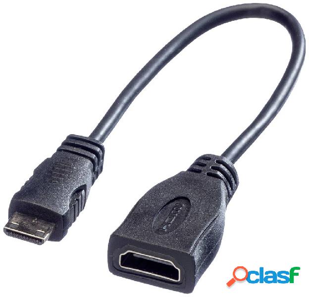 Roline HDMI Cavo Presa HDMI-A, Spina HDMI Mini-C 0.15 m Nero