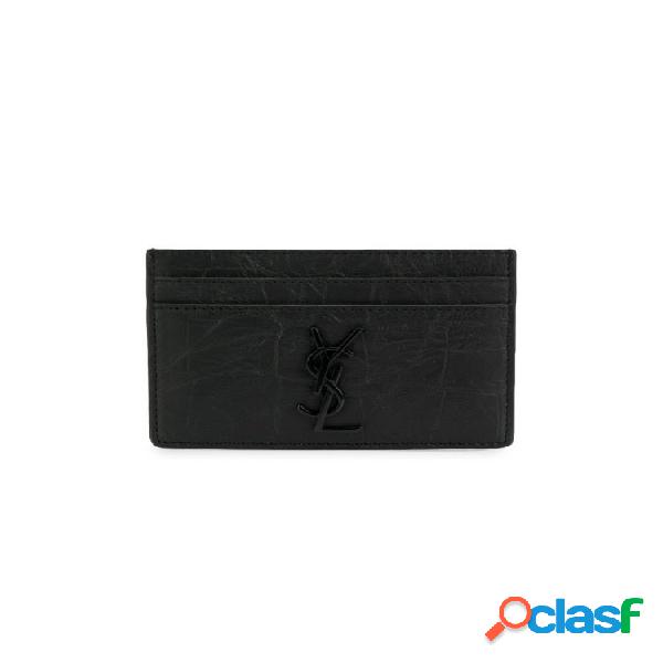 SAINT LAURENT PORTACARTE UOMO 485631C9H0U1000 PELLE NERO