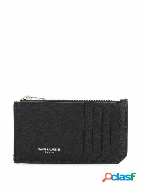 SAINT LAURENT PORTACARTE UOMO 609362BTY0N1000 PELLE NERO