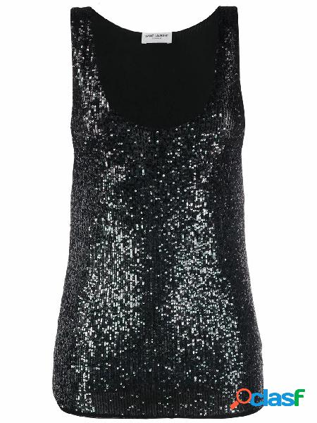 SAINT LAURENT TANK TOP DONNA 615505YBSH21127 POLIAMMIDE NERO