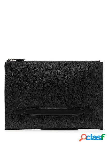 SALVATORE FERRAGAMO POCHETTE UOMO 0670631 PELLE NERO