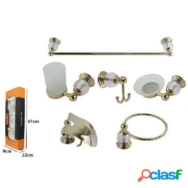 SET BAGNO 6PZ VETRO INTAGLIATO 69202 PORTA ASCIUGAMANO