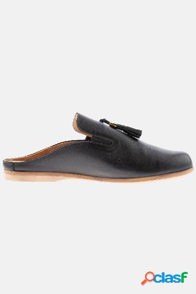 Scarpe aperte di pelle, nappa, inserti elastici, larghezza