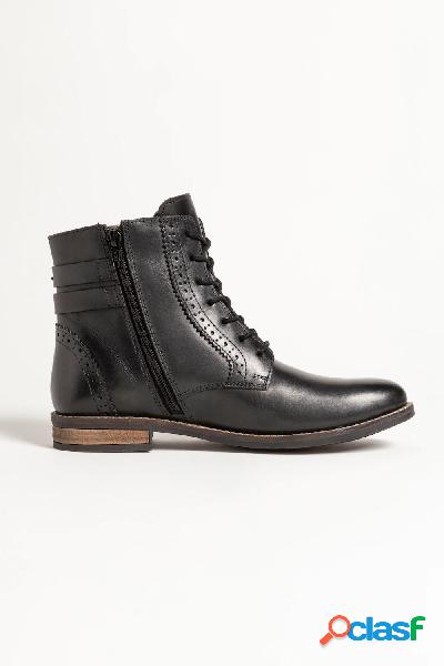 Scarponcini di pelle, allacciatura, lavorazione brogue,