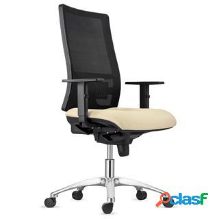 Sedia Ergonomica EMERSON, Base in Metallo, Supporto Lombare,