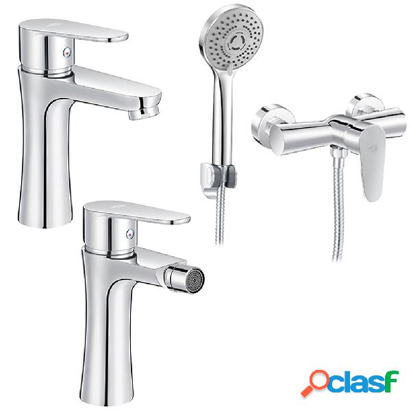 Set Miscelatori lavabo bidet con pilette e esterno doccia