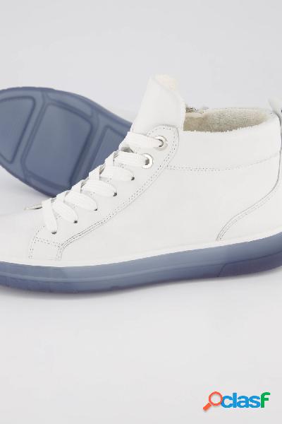 Sneakers di pelle ara con zip e larghezza H, Donna, Blu,