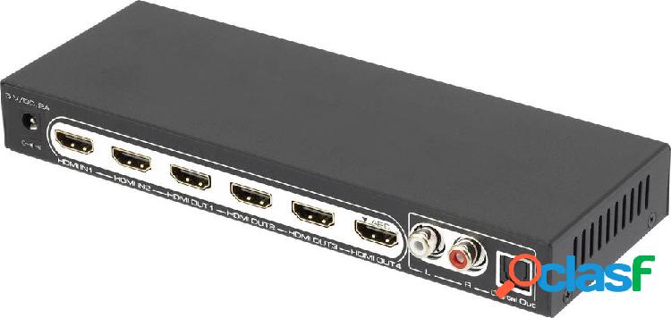 SpeaKa Professional 4 Porte Distributore, splitter HDMI Con