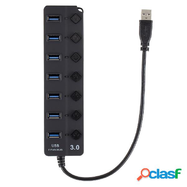 Splitter HUB USB 3.0 a 7 porte con pulsante di commutazione