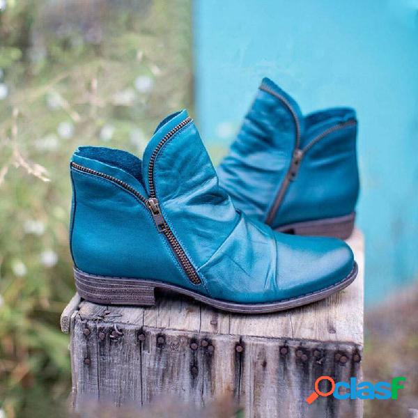 Stivaletti piatti casual con cerniera laterale indossabili