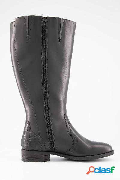 Stivali di pelle con effetto pelle di coccodrillo, zip e