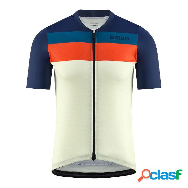 T-shirt ciclismo Briko Jerseyko Stripe (Colore: White Cream