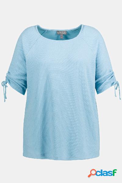 T-shirt con texture a nido dape, scollo a girocollo, mezze