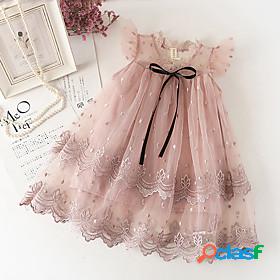 Toddler Kids Little Dress Girls Bow Tulle Dress Tulle Mesh