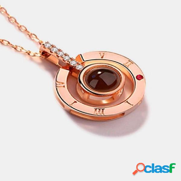 Trendy 100 Languages I Love You Collana con ciondolo Collana