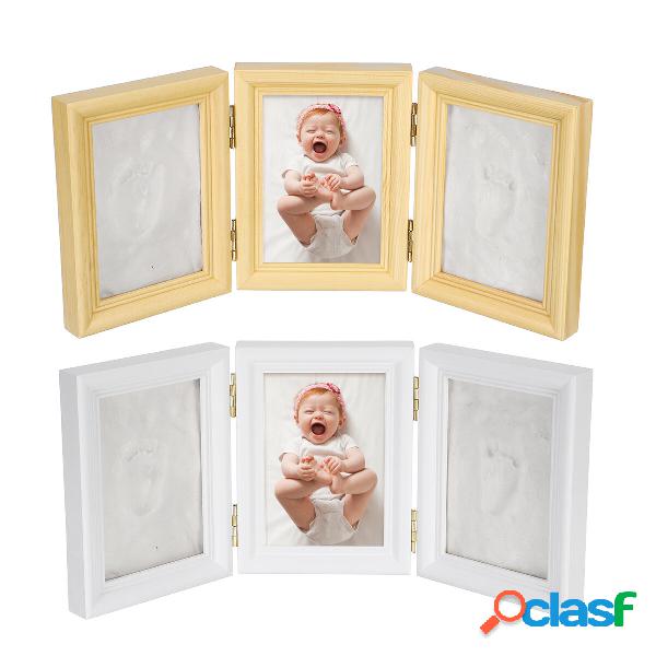 Tri-fold Baby Hand Foot Print Casting Mold Kit Photo Frame