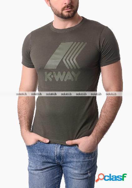 Tshirt Kway uomo verde militare Elliot logo