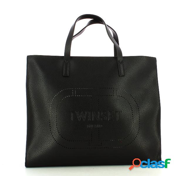 Twin Set SHOPPING CON LOGO LASERATO 00006 221TD8070 NERO