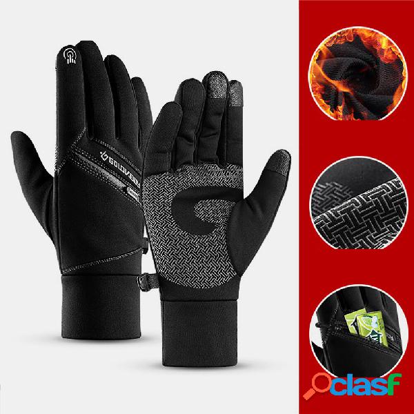 Unisex Inverno Caldo Touch Screen Guanti Tasca con cerniera
