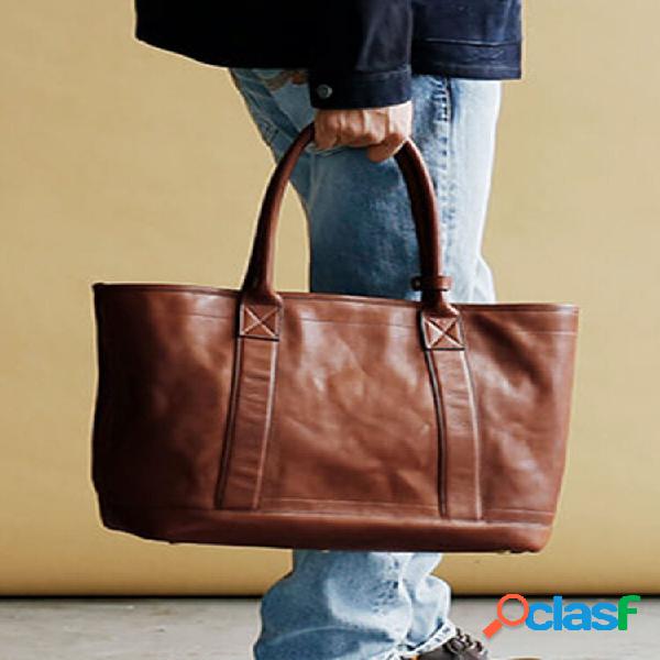 Uomo Designer Travel 15.6 Pollici Laptop Borsa Solid Tote