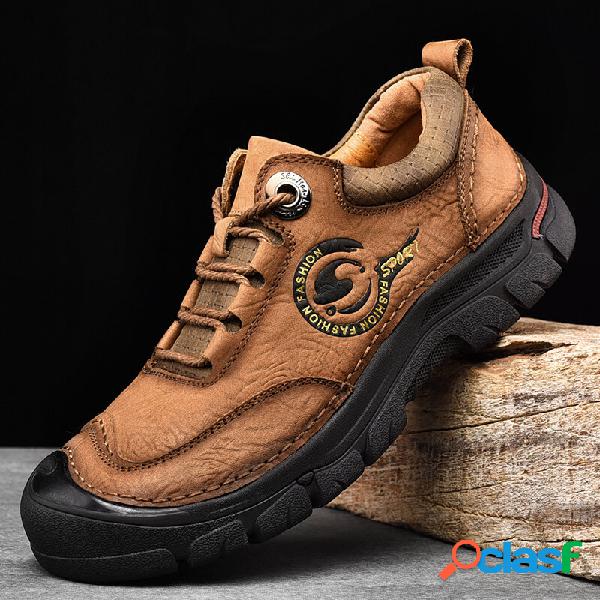 Uomo Vera Pelle Soft Scarpe da escursionismo casual