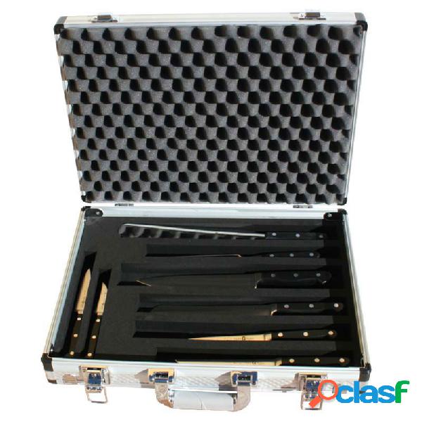 Valigia in alluminio e PVC con 8 coltelli forgiati in