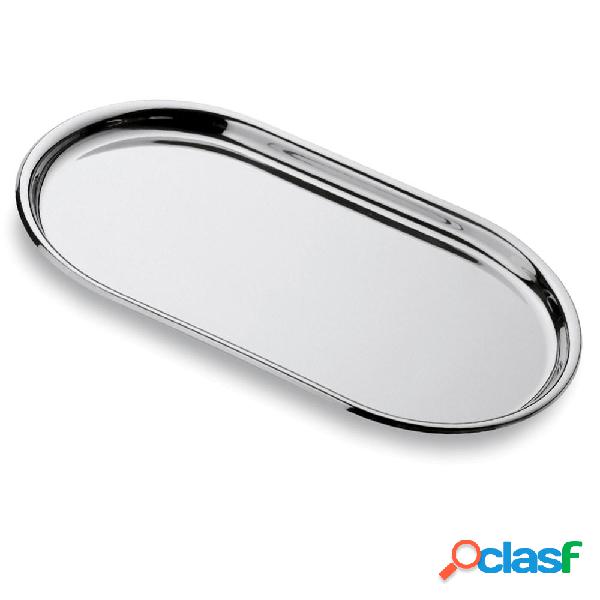 Vassoio Ovale Piano Convivio 47 cm con bordo in acciaio inox